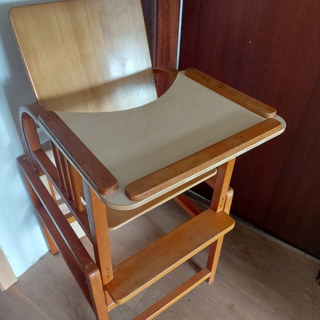 Storchenmuhle houten kinderstoel, Enlèvement, Utilisé, Chaise évolutive, Coulissant