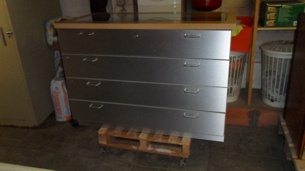 lade kast, Ophalen, 100 tot 150 cm, Glas, Zo goed als nieuw