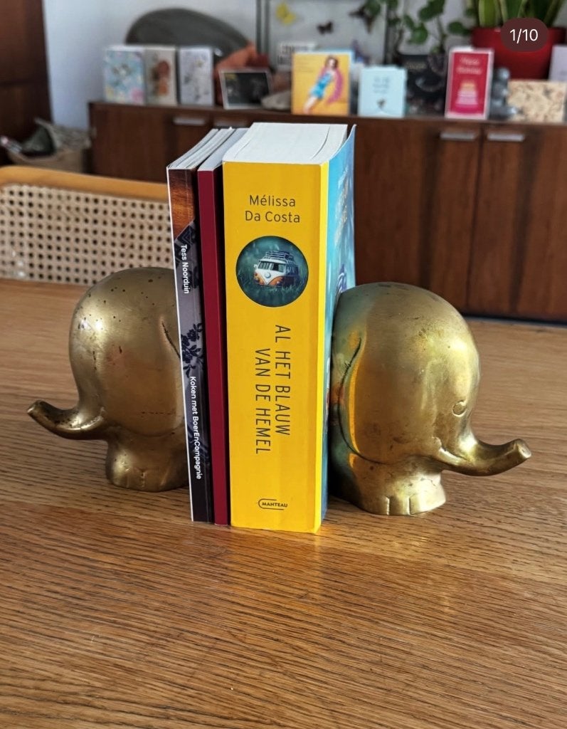 Serre-livres éléphants en laiton/cuivre, Enlèvement ou Envoi, Cuivre