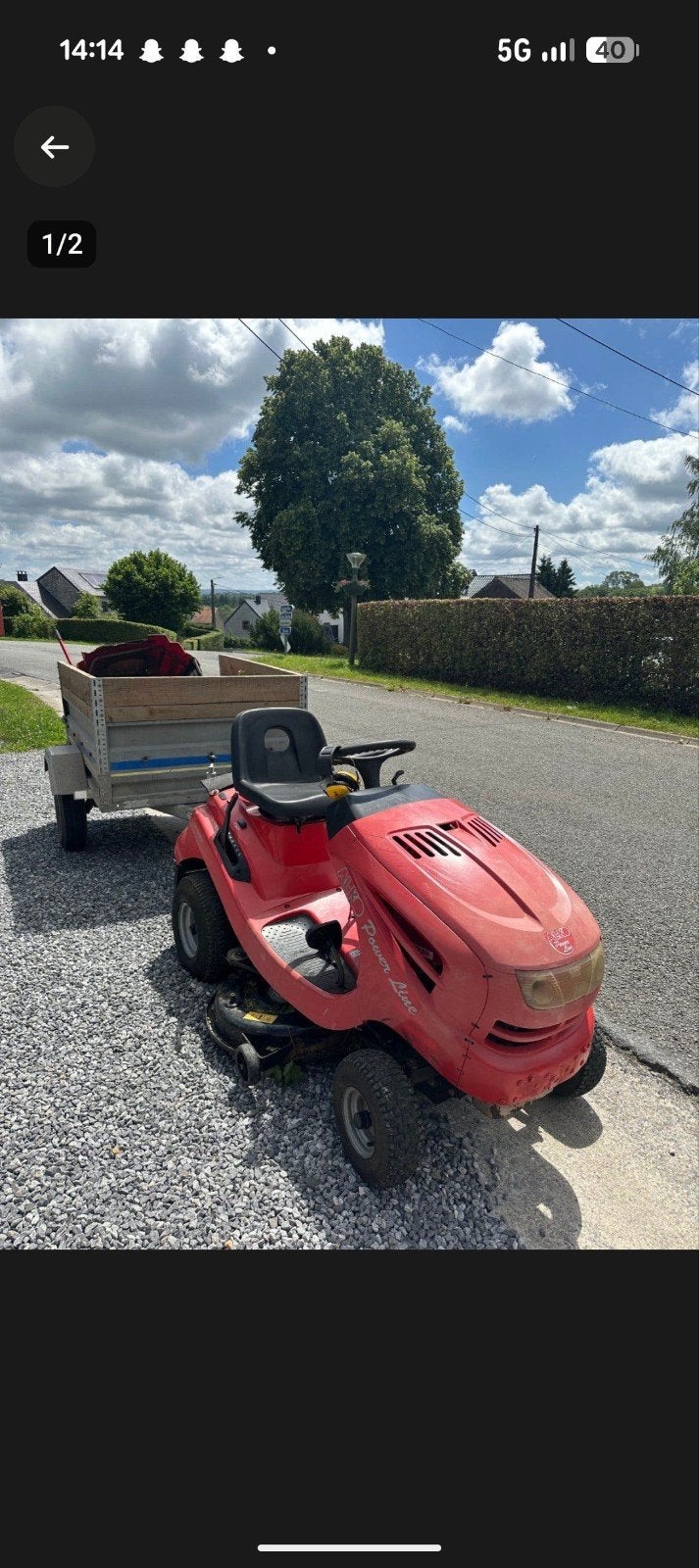 tracteur tondeuse, Enlèvement
