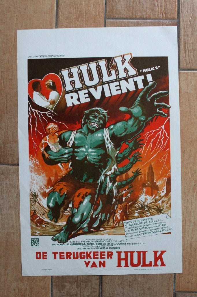 filmaffiche The Incredible Hulk 2 filmposter, Enlèvement ou Envoi, Rectangulaire vertical, A1 jusqu'à A3, Comme neuf