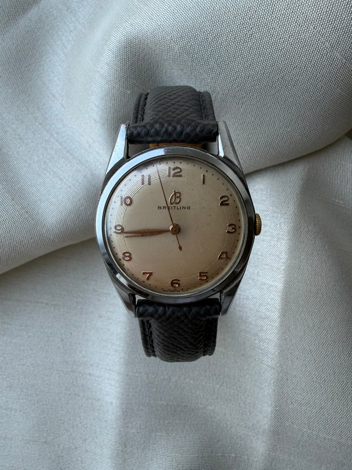 Breitling vintage, Handtassen en Accessoires, Horloges | Dames, Ophalen, Polshorloge, Leer, Overige merken