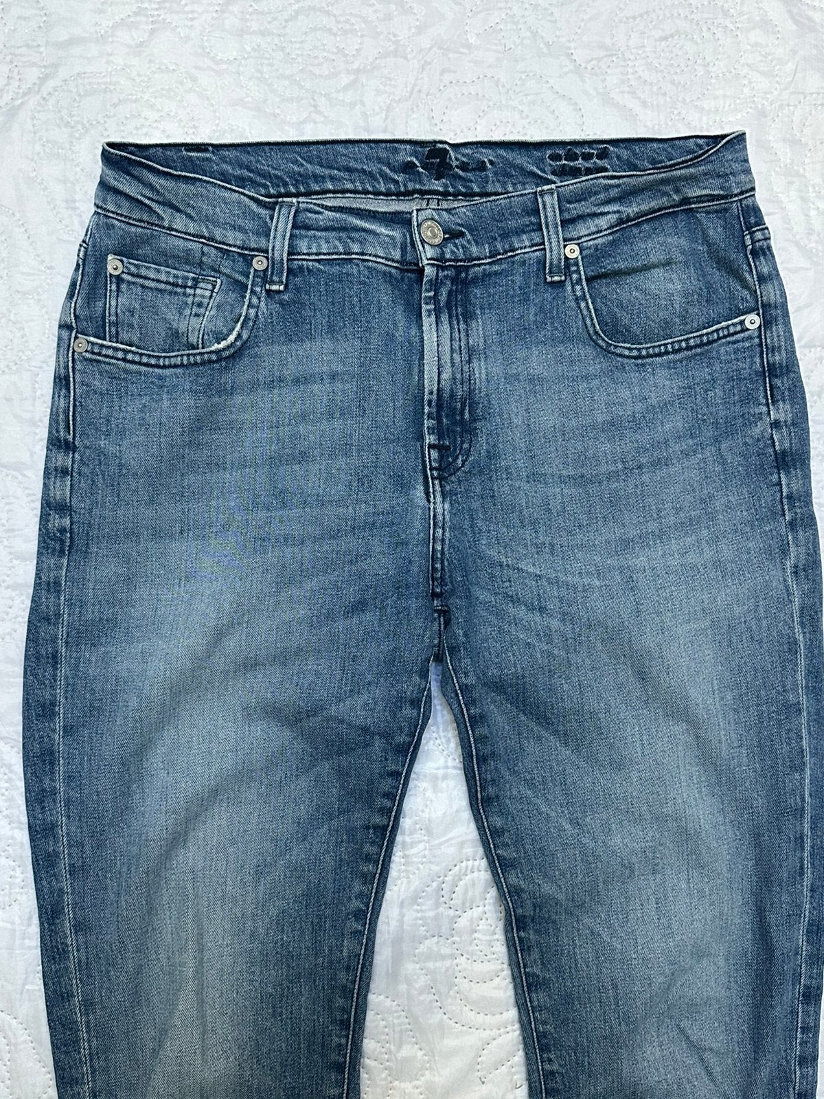 Rechte jeans 7 For All Mankind — maat 30 (FR 40), Kleding | Dames, Verzenden, Zo goed als nieuw, Blauw
