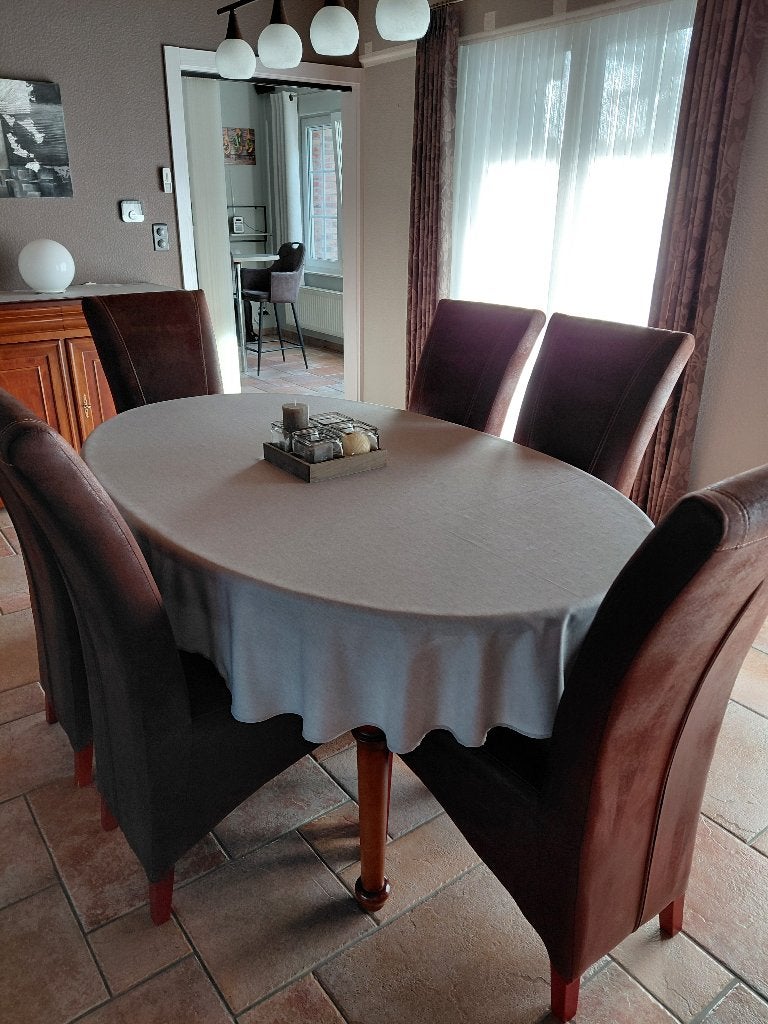 Prachtige complete eetkamer in kerselaarhout, Ophalen, Zo goed als nieuw, Tijdloos, 4 tot 6 stoelen