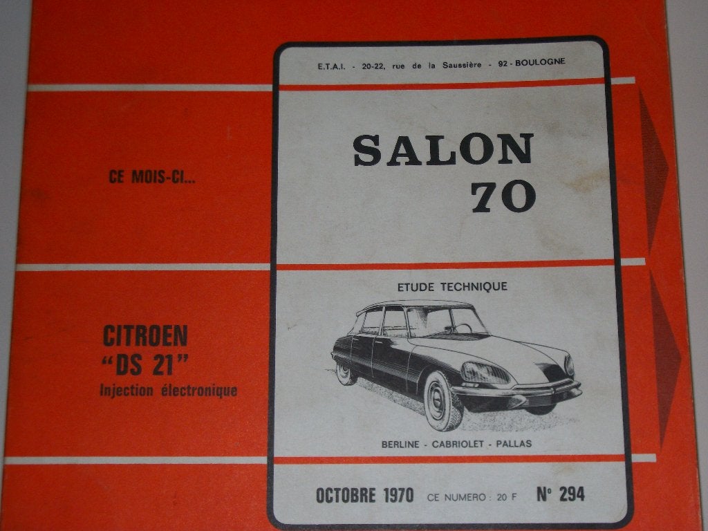 revue technique citroen DS21 injection 1969-1970, Enlèvement ou Envoi