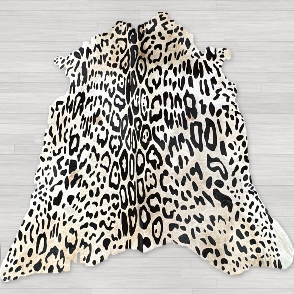 Koeienhuid jaguarprint wit 200x180cm | Lederstore, Wandkleed, Nieuw, Ophalen of Verzenden, Natuurlijk materiaal