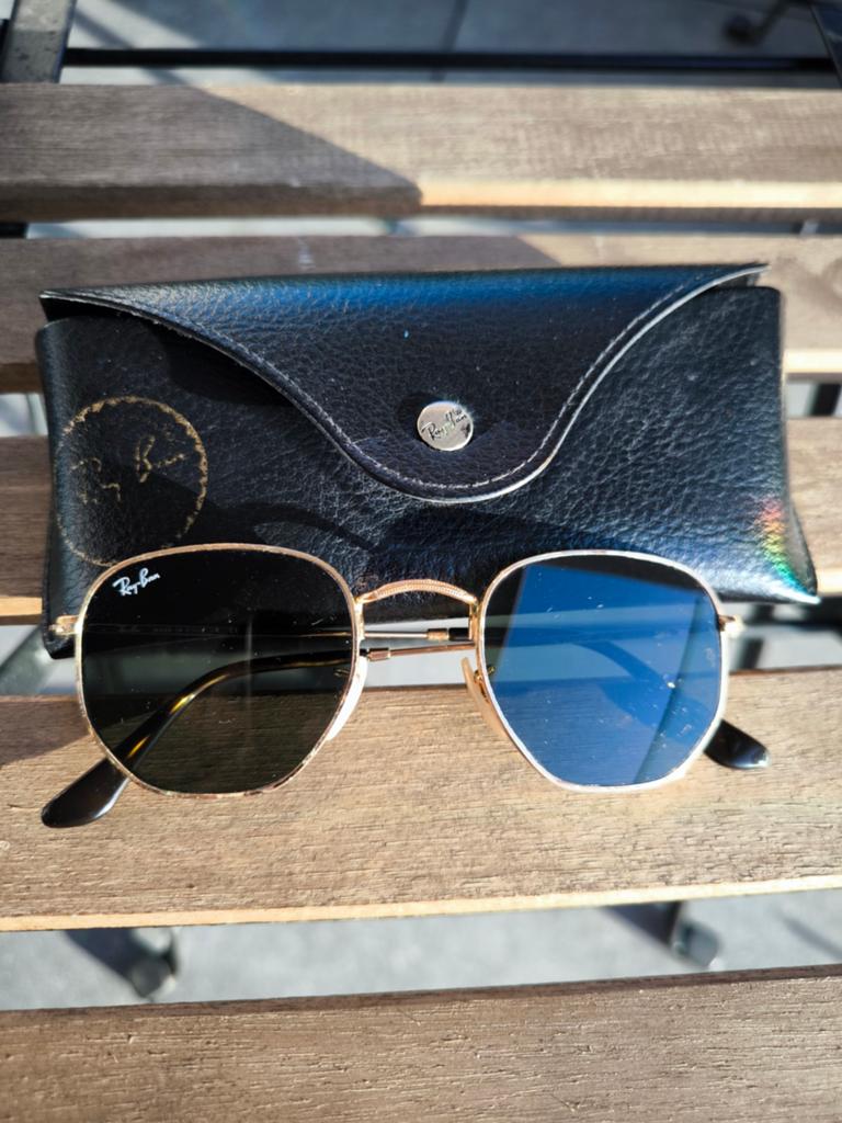 Ray-Ban RB3548-N Hexagonal 48mm doré avec etui original, Enlèvement ou Envoi, Lunettes, Ray-Ban