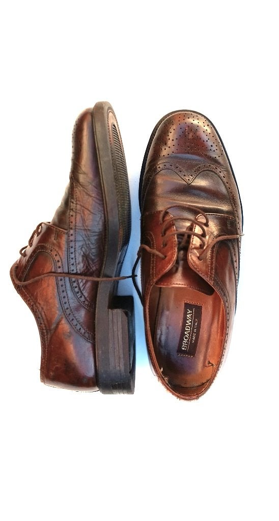 Lederen schoenen / Broadway / 43 / Made in Italy, Enlèvement ou Envoi, Chaussures à lacets, Comme neuf, Brun