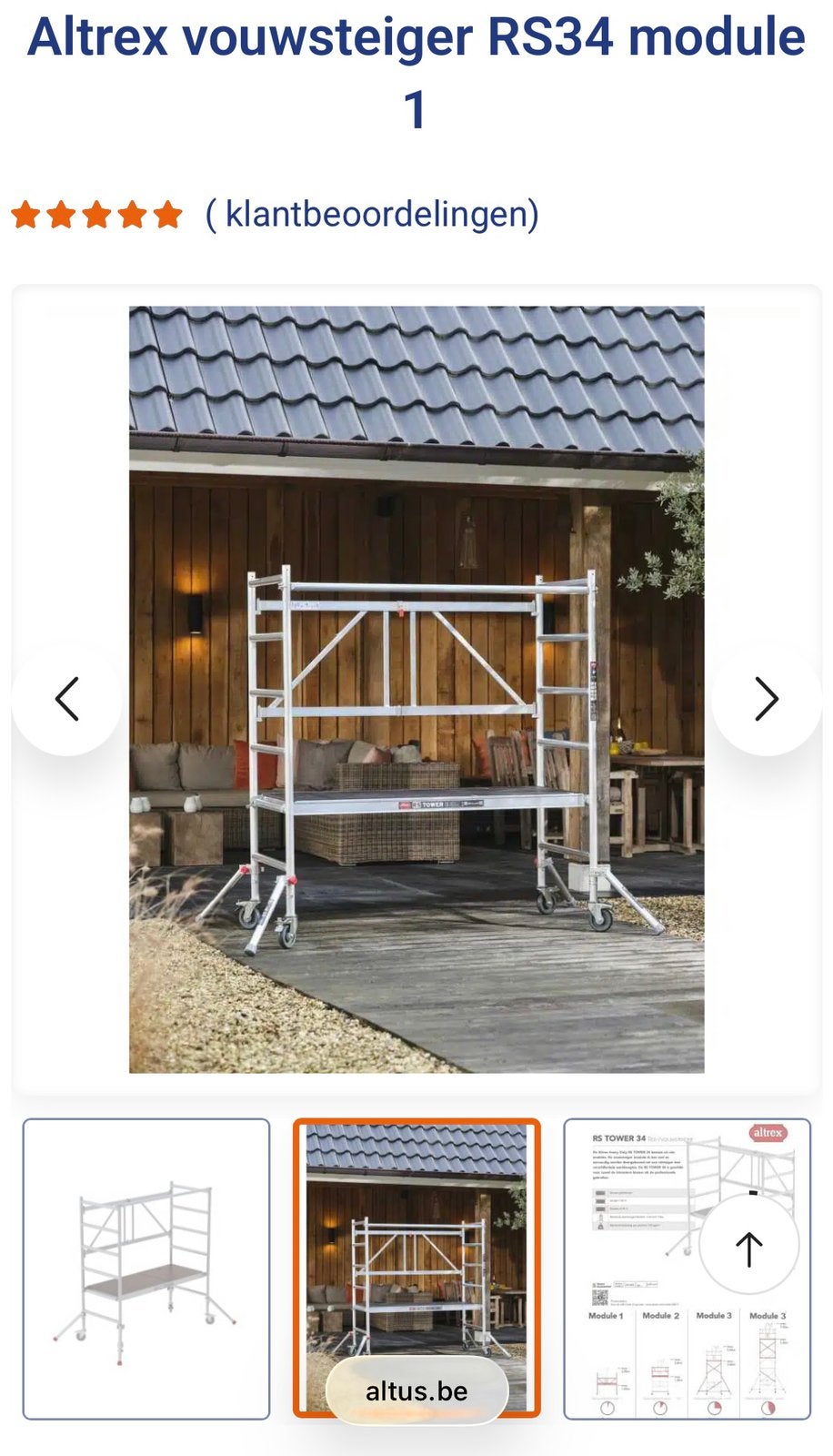 Altrex 3400 Heavy Duty, Doe-het-zelf en Bouw, Steigers, Ophalen, Nieuw