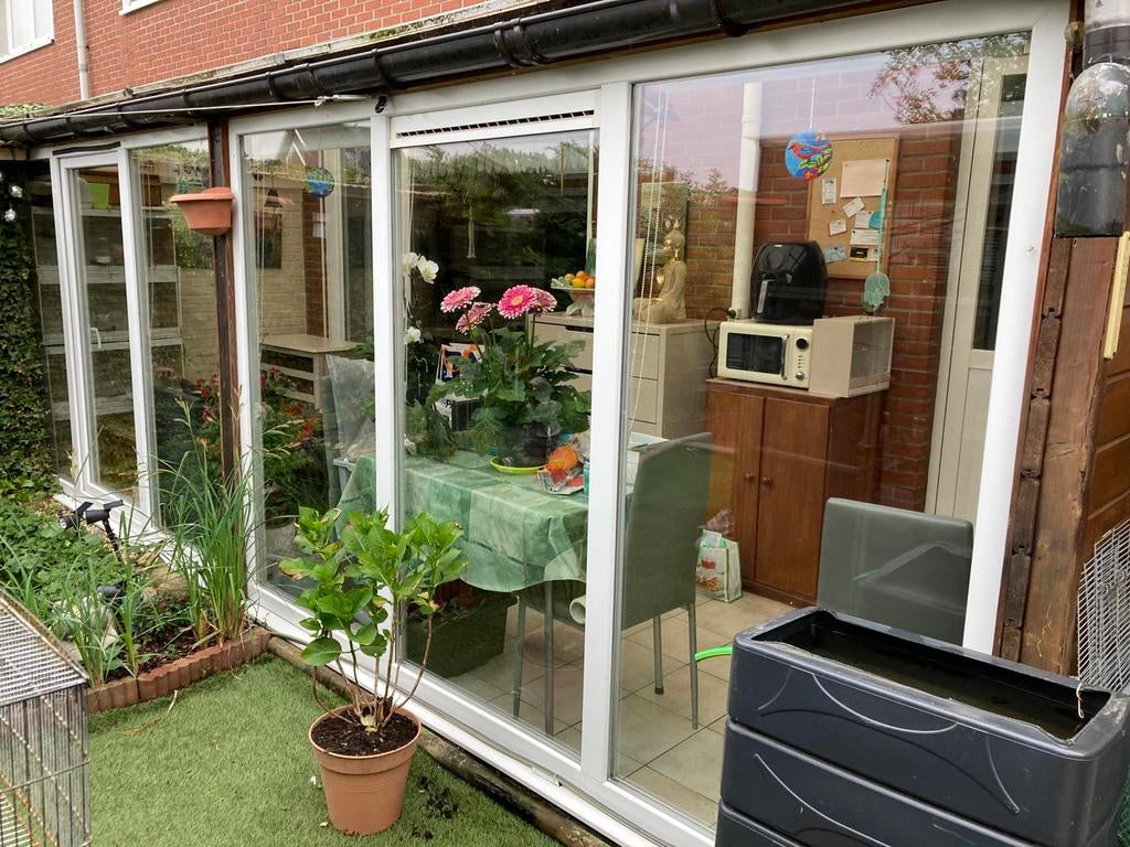 Pvc ramen dubbel glas te koop, Doe-het-zelf en Bouw, Ophalen, Kunststof, Gebruikt, 150 tot 225 cm