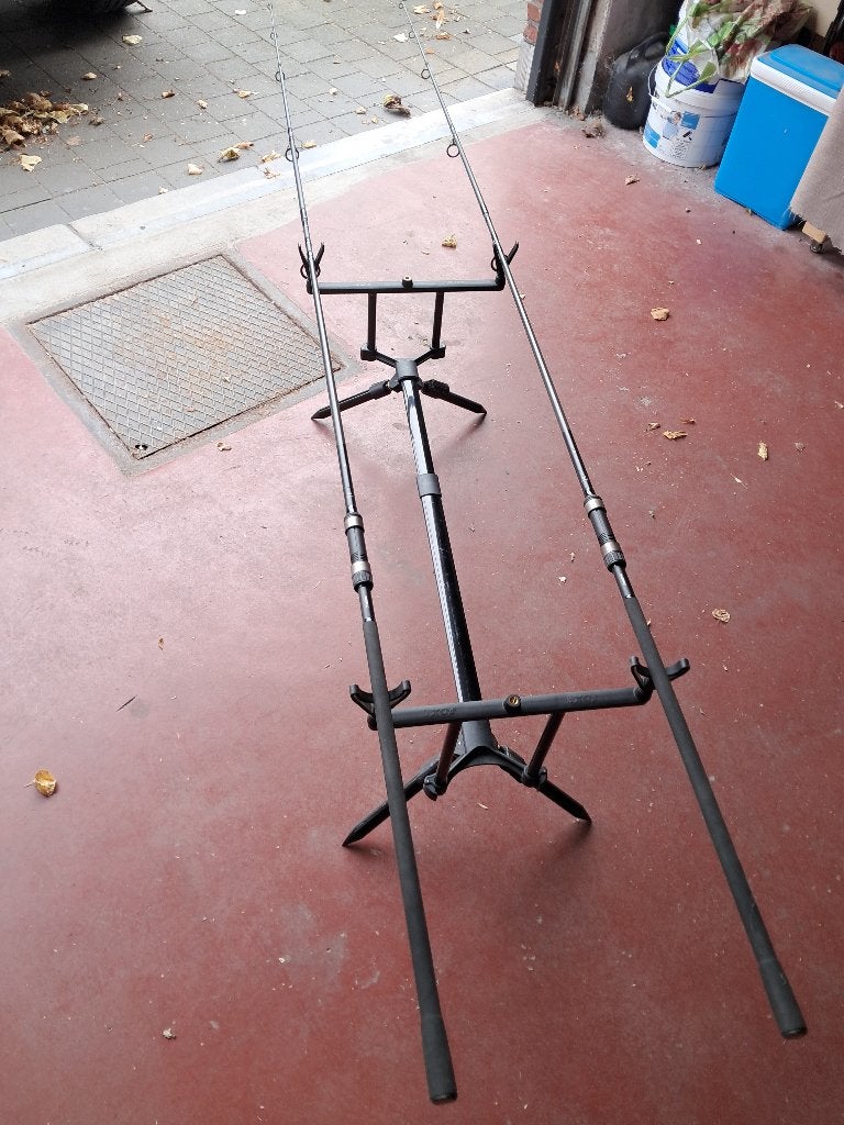 Karperhengels + Tas, Watersport en Boten, Ophalen, Gebruikt, Werphengel