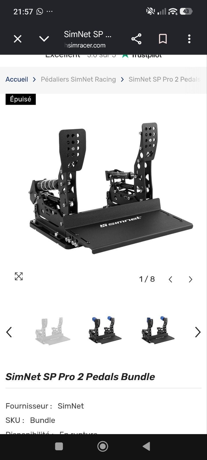SIMNET PÉDALIER SP PRO LOADCELL, Ophalen of Verzenden, Playstation 5