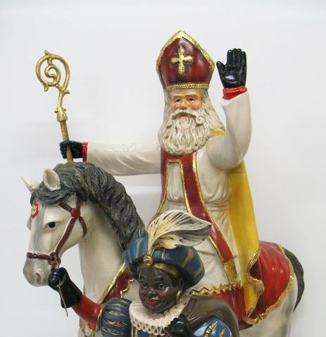 Père Noël à cheval avec  - Statue de saint - 30x15x37 cm, Enlèvement, Neuf