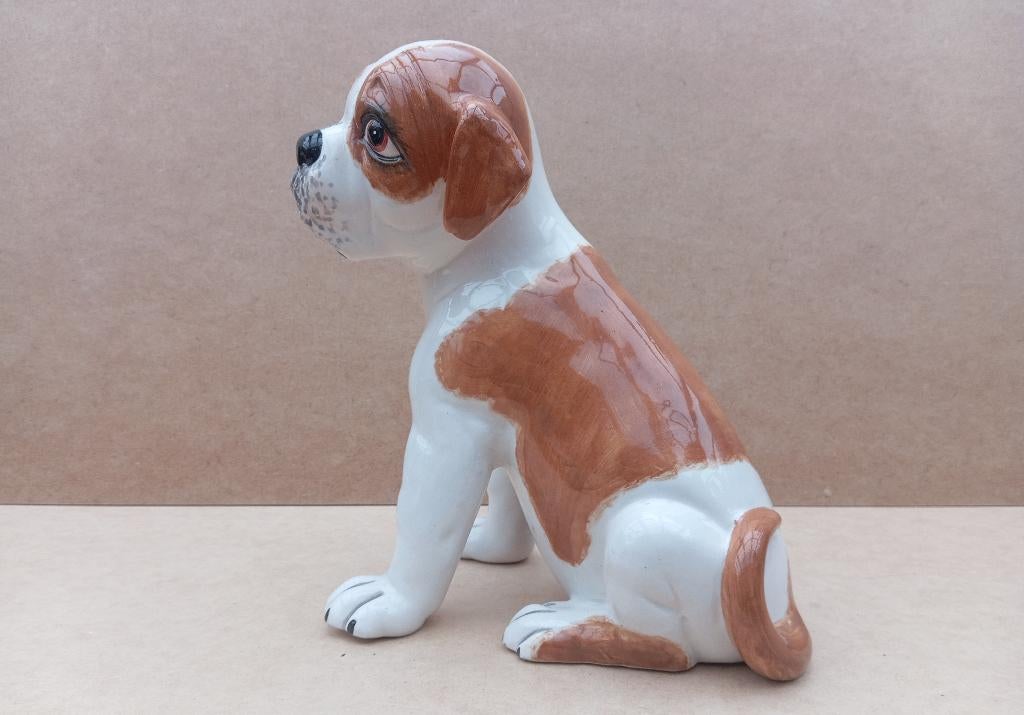 Statue italienne en céramique chiot Boxer, Antiquités & Art, Antiquités | Céramique & Poterie, Enlèvement ou Envoi