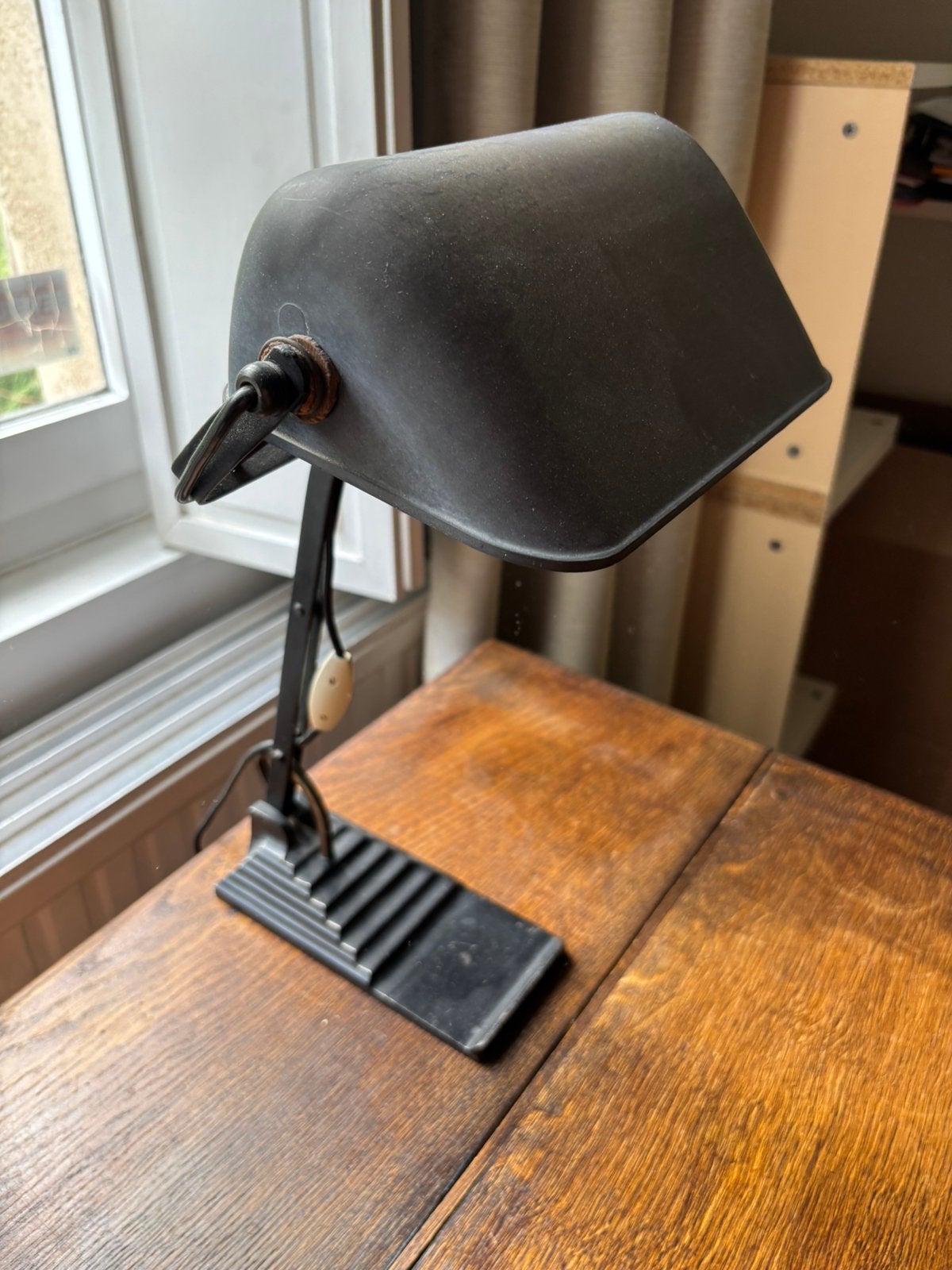 Erpé Art Déco bureaulamp zwart, Zwart, Ophalen, Zo goed als nieuw, Bureaulamp