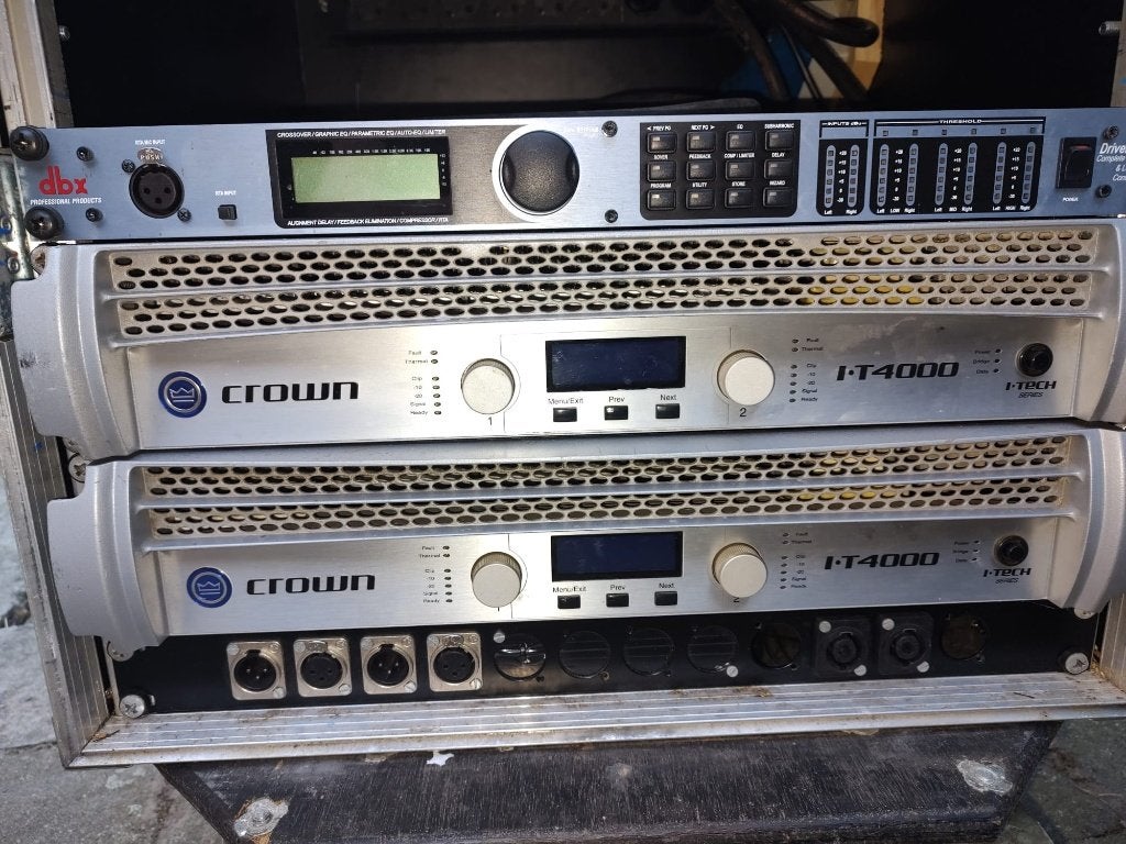 crown i-tech 4000 + dbx drive rack PA, Autres marques, Enlèvement, Utilisé, 120 watts ou plus