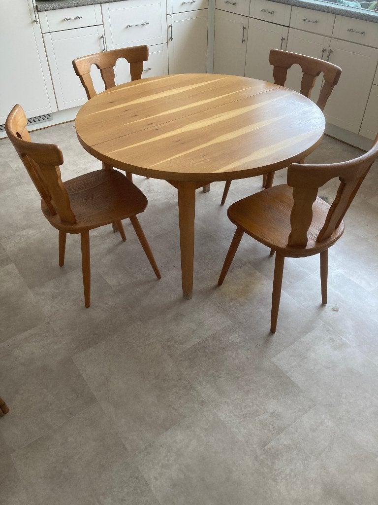 Keukentafel met 6 stoelen, Ophalen, Gebruikt, Overige houtsoorten