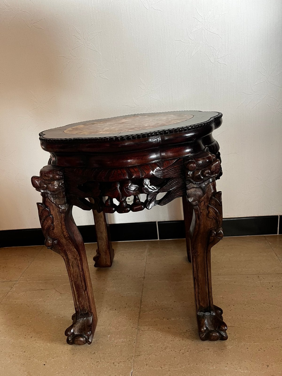 Table d'appoint avec plateau en marbre., Antiquités & Art, Enlèvement