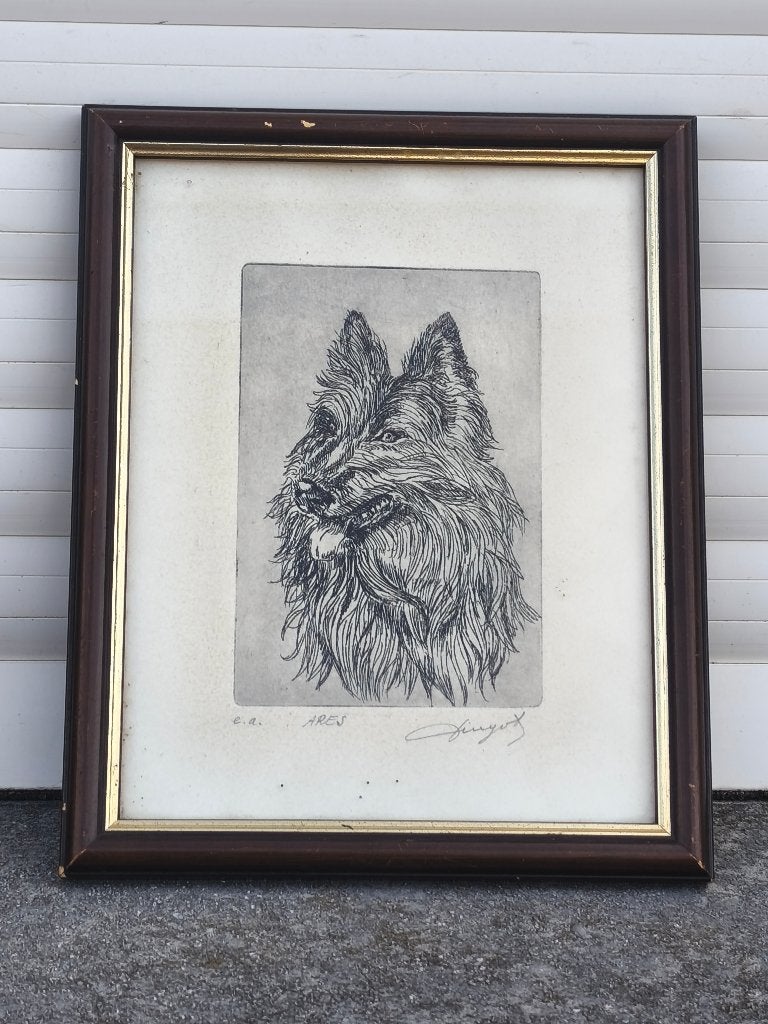 Eau forte épreuve d artiste signe, Enlèvement ou Envoi