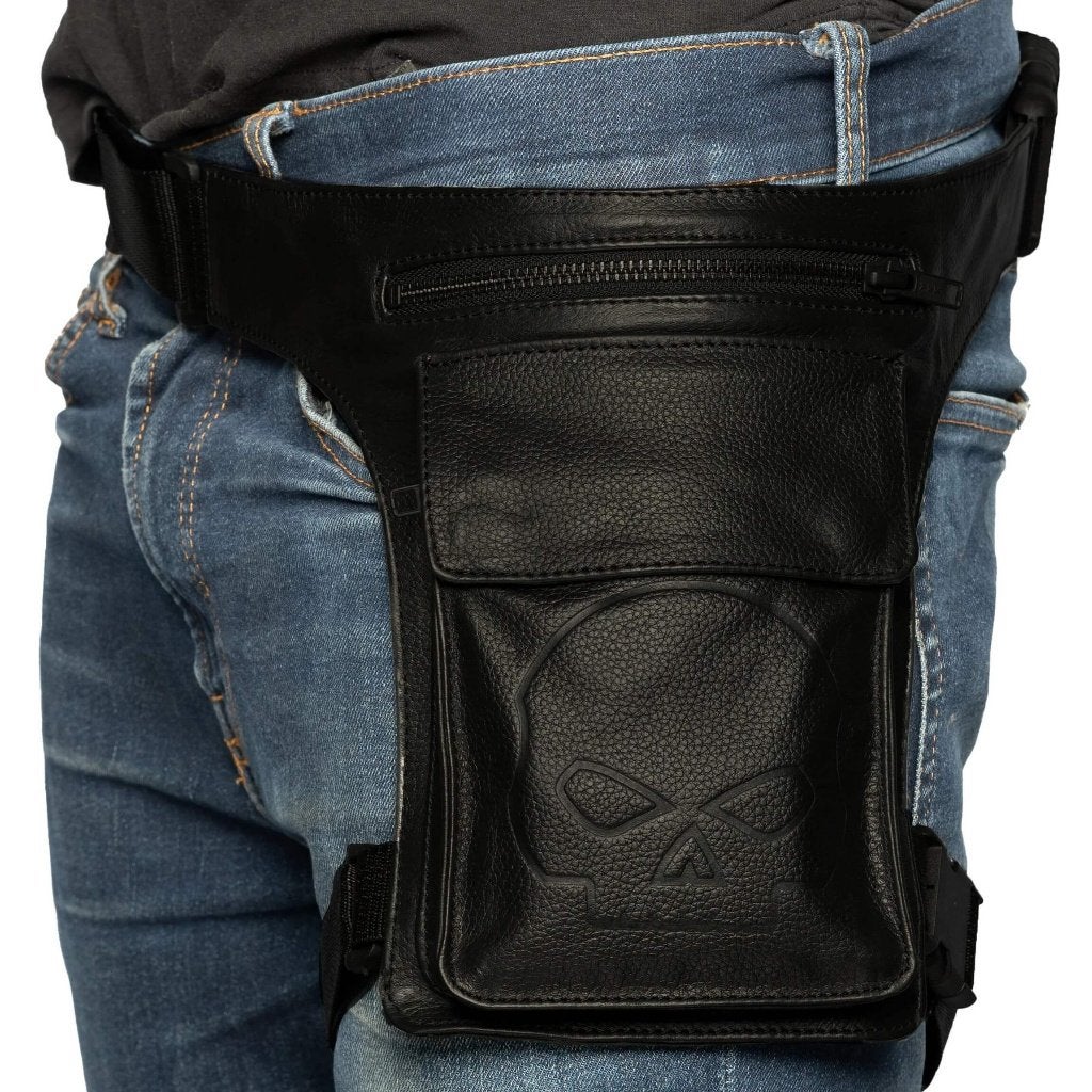 Sacoche Jambe Moto Cuir Biker Sac Skull Club Motard, Nieuw met kaartje, Broek | leer, Dames, Ophalen of Verzenden