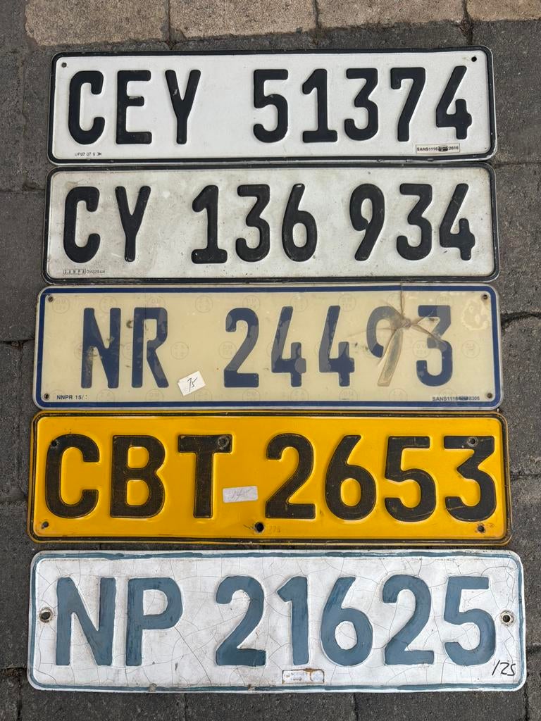 Nummerplaten Zuid-Afrika, Enlèvement