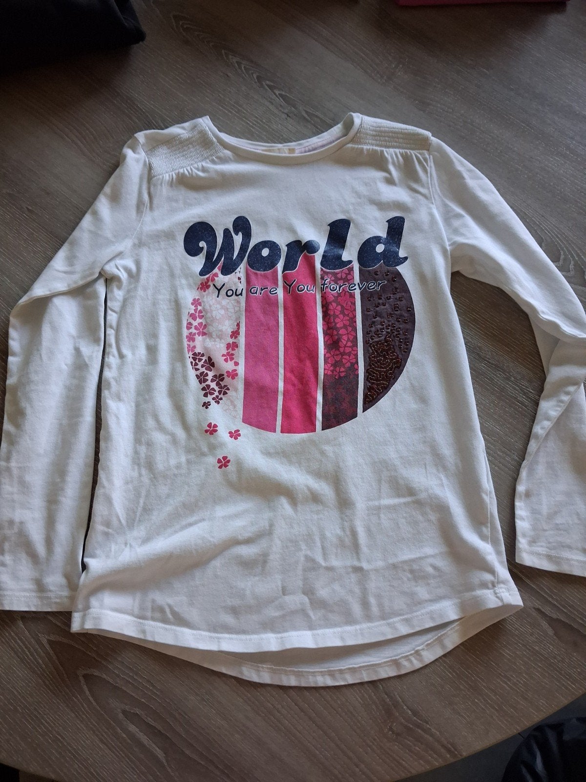 longsleeve 134, Enfants & Bébés, Enlèvement ou Envoi, Utilisé, Fille, Chemise ou À manches longues