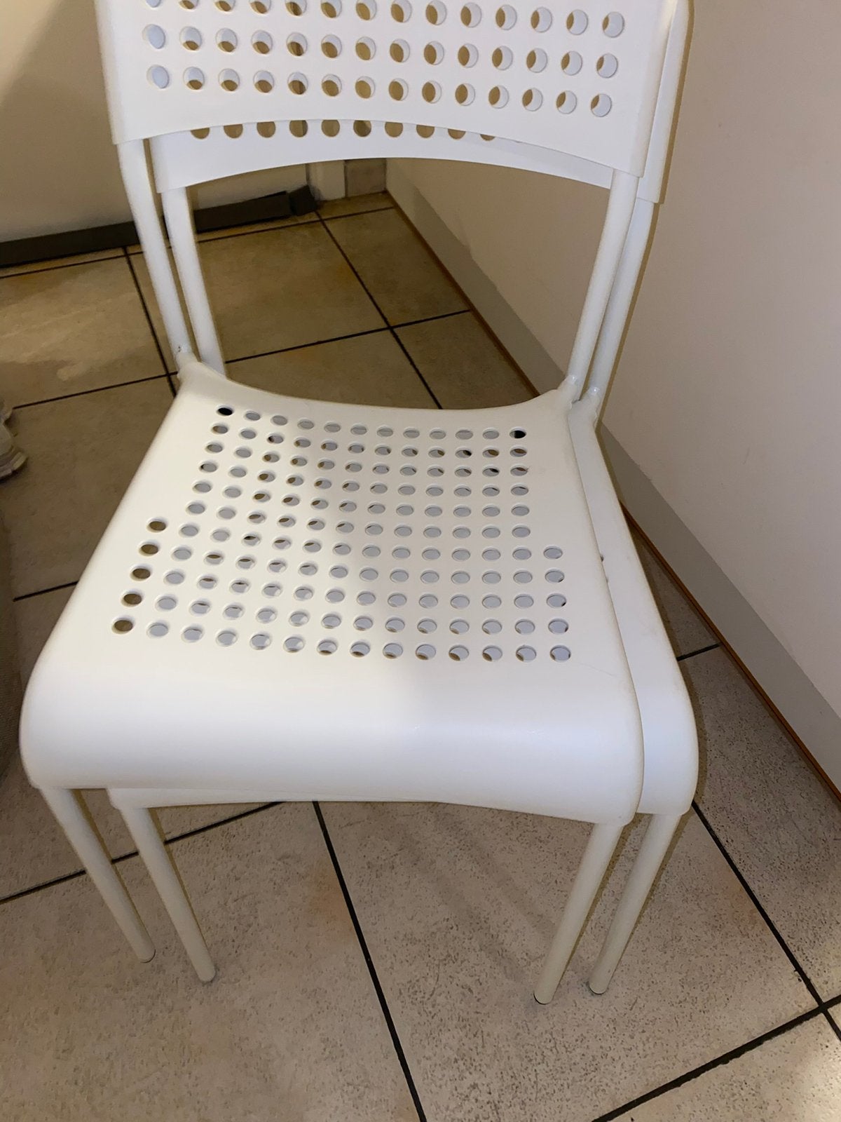 VENDS 2x CHAISES IKEA, Enlèvement, Comme neuf, Blanc, Deux