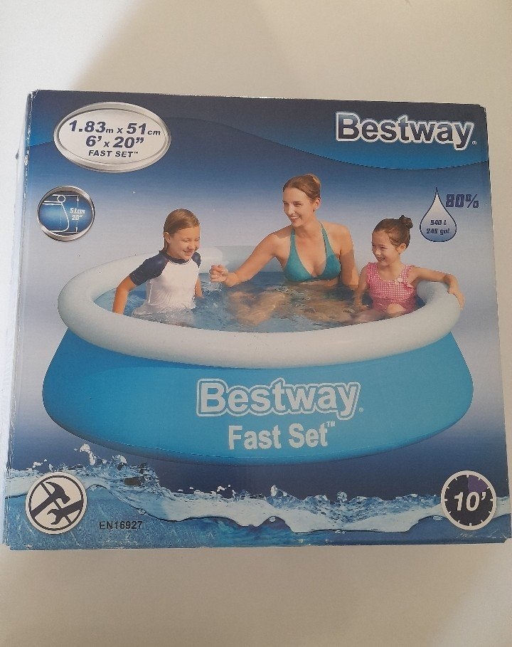 Piscine Bestway Fast Set 183cm x 51 cm + diffuseur de chlore, Jardin & Terrasse, Piscine gonflable, Rond, Enlèvement, Utilisé