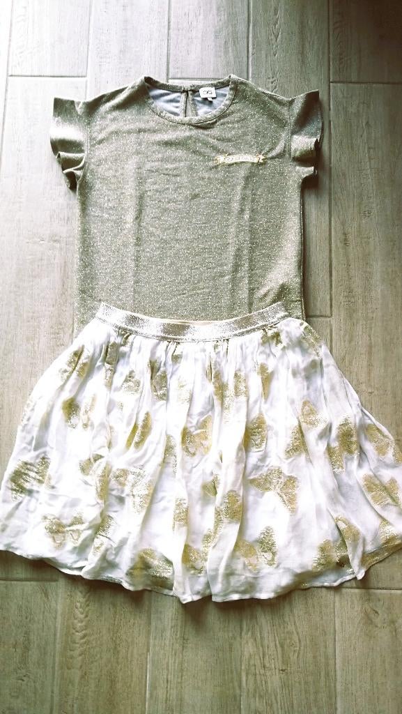 Gouden zomerset, rokje + truitje - CKS - maat 176, Kinderen en Baby's, Kinderkleding | Maat 176, Zo goed als nieuw, Meisje, Setje