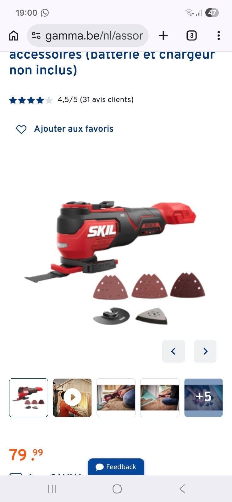 2 Outils sur accus neuf marque skil, Enlèvement