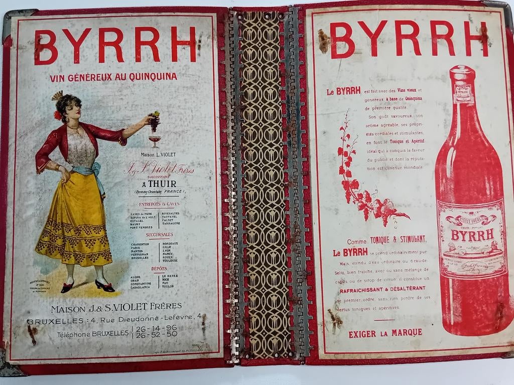 Protège-Annuaire BYRRH Bruxelles – Années 30, Collections, Marques & Objets publicitaires, Envoi