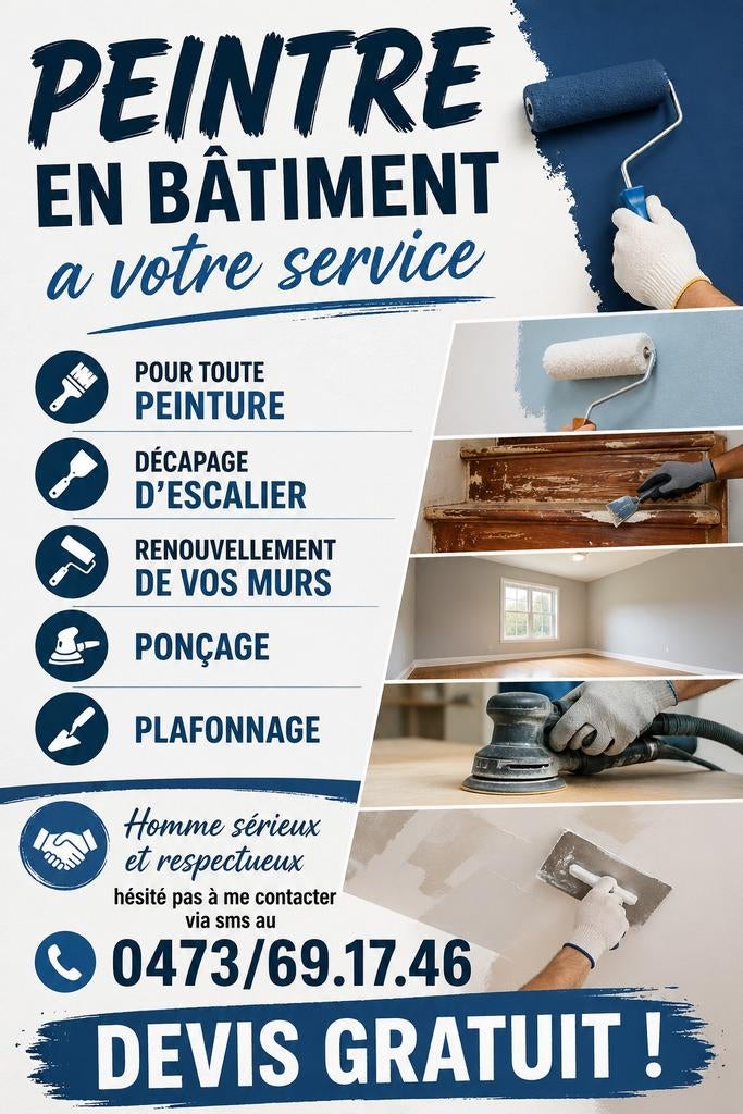 Peintre en bâtiment a votre service, Enlèvement ou Envoi