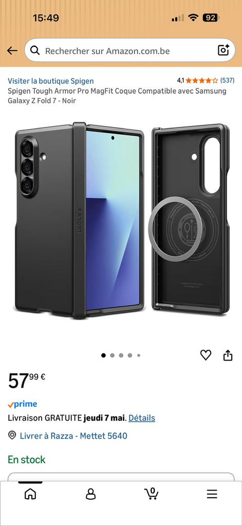 Coque z fold 7 spigen, Enlèvement, Comme neuf