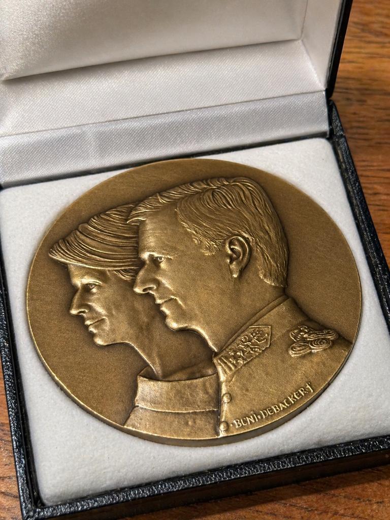 Médaille royale belge en bronze – écrin d’origine, Enlèvement ou Envoi, Bronze
