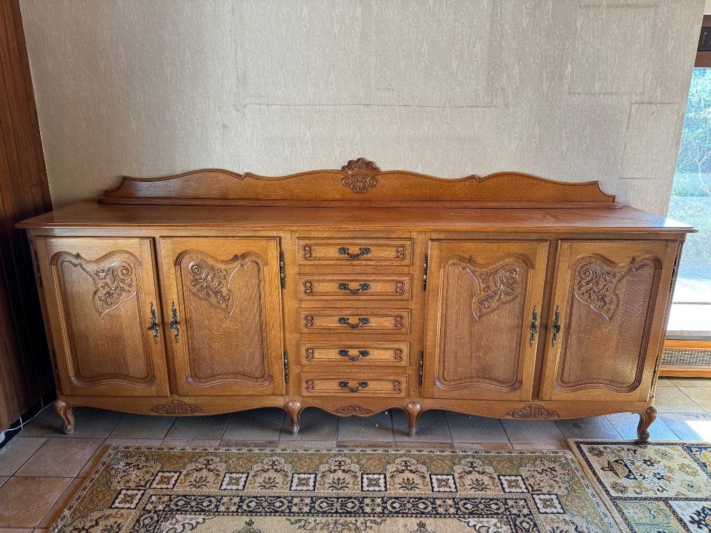 Houten dressoir, Huis en Inrichting, Ophalen, Gebruikt, Eikenhout, Met lade(s)