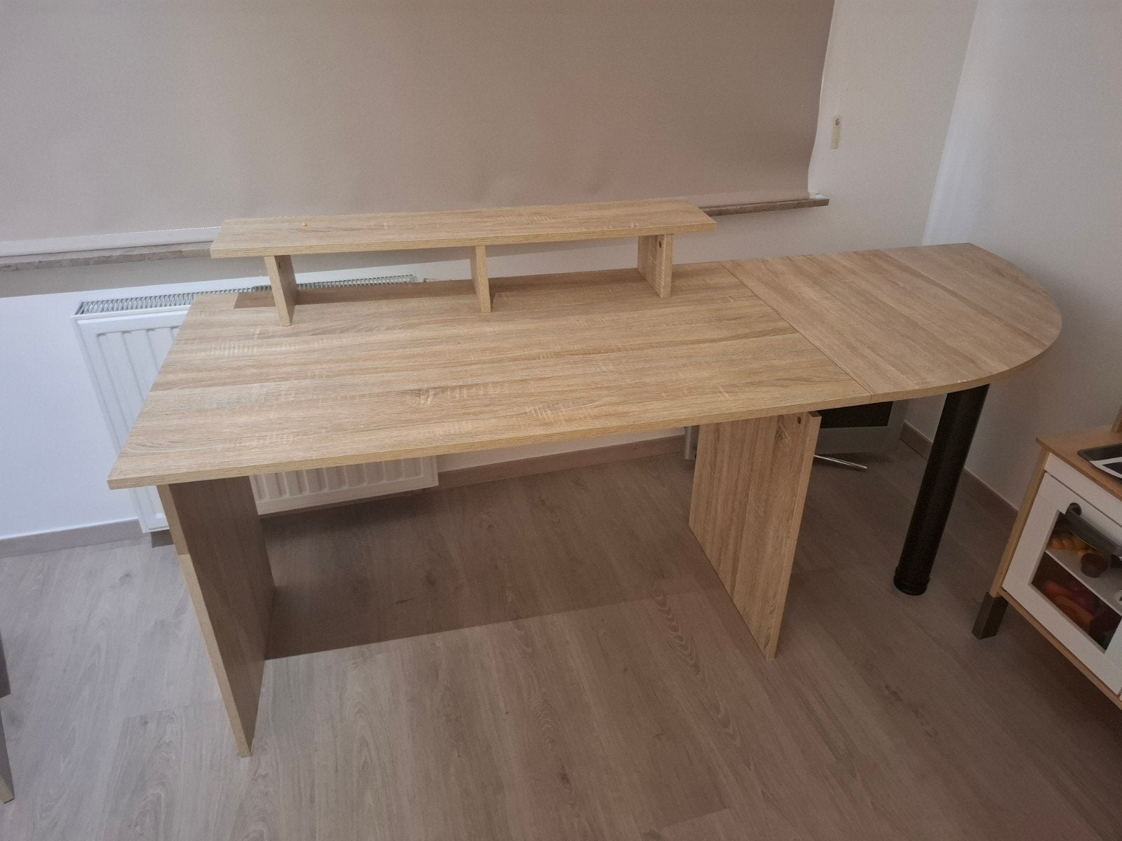 Bureau d'étudiant Weba avec coin parfait état, Huis en Inrichting, Bureaus, Ophalen, Demontabel, Spaanplaat of MDF, Bruin