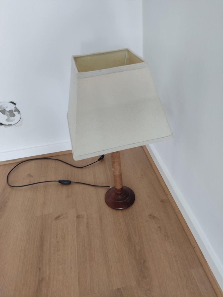 Lampe vintage en bois, Maison & Meubles, Beige, Vintage, Enlèvement, Bois