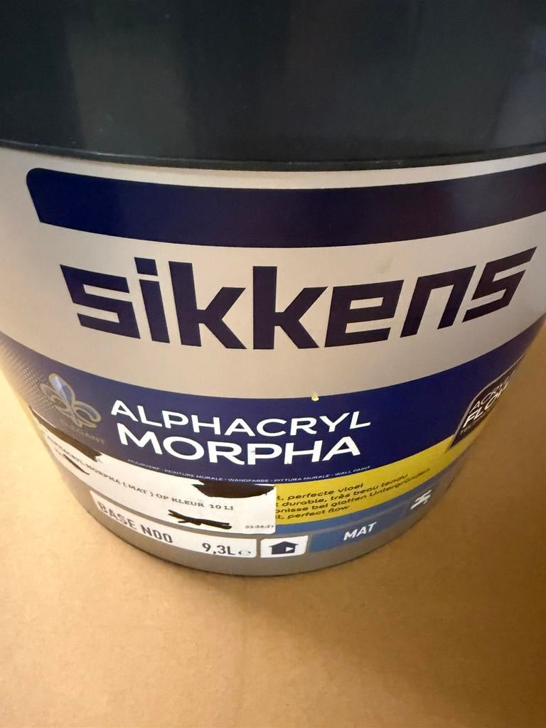 Sikkens Alphacryl morpha blauwgroene muurverf 10liter, Ophalen, Nieuw, Verf