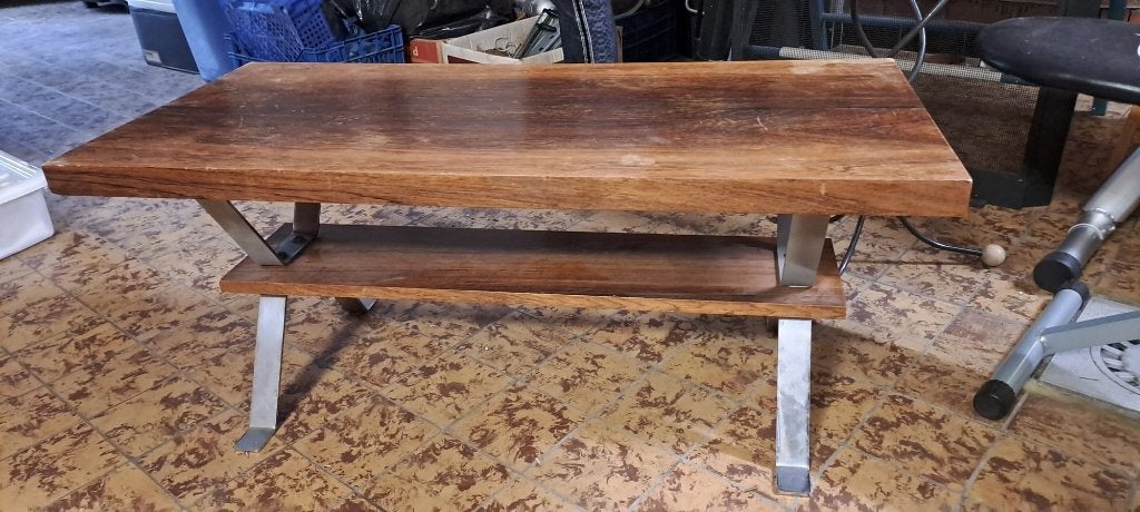Salontafel houten blad, 50 à 100 cm, Enlèvement, Utilisé, Rectangulaire