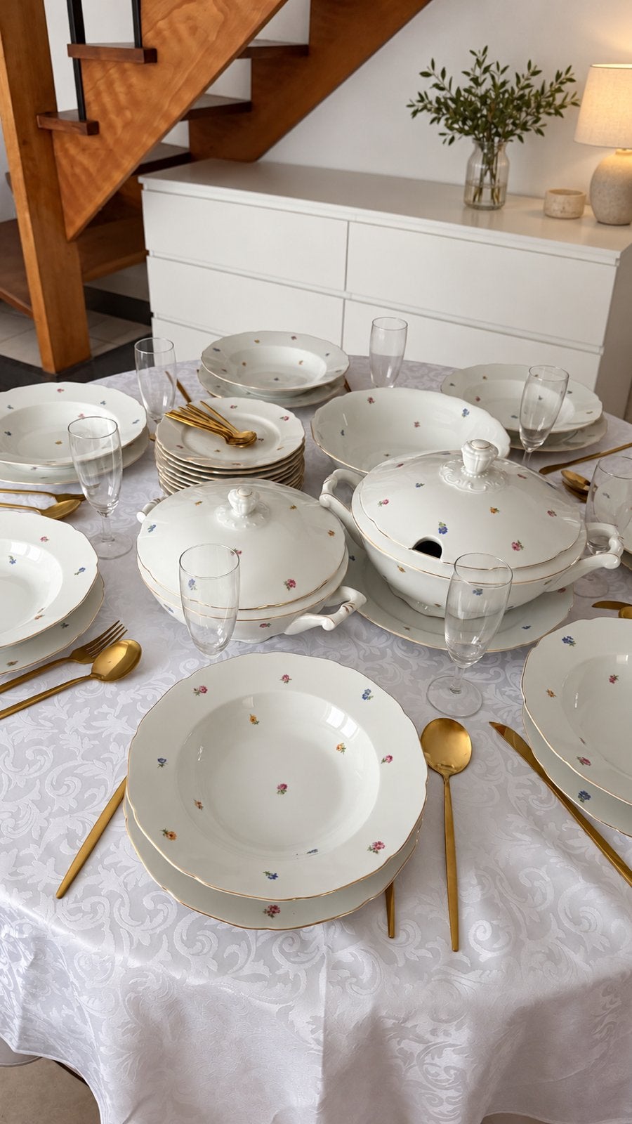 Bridgerton 39-delig 100 jaar oud RGK antiek porseleinservies, Ophalen of Verzenden