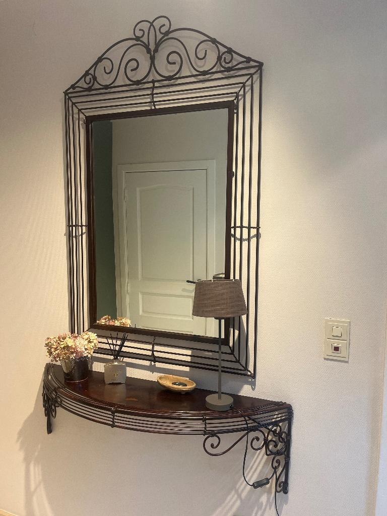 Miroir et console, Maison & Meubles, Enlèvement, Utilisé, 100 à 150 cm, Rectangulaire