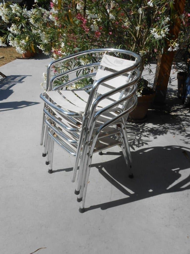 Coca-cola stoelen aluminium tuinstoelen verzamelaars, Tuin en Terras, Ophalen, Gebruikt, Aluminium, Stapelbaar
