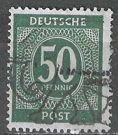 Duitsland A.A.S. 1946 - Yvert 22 - Cijfer in Ovaal (ST), Verzenden, Gestempeld