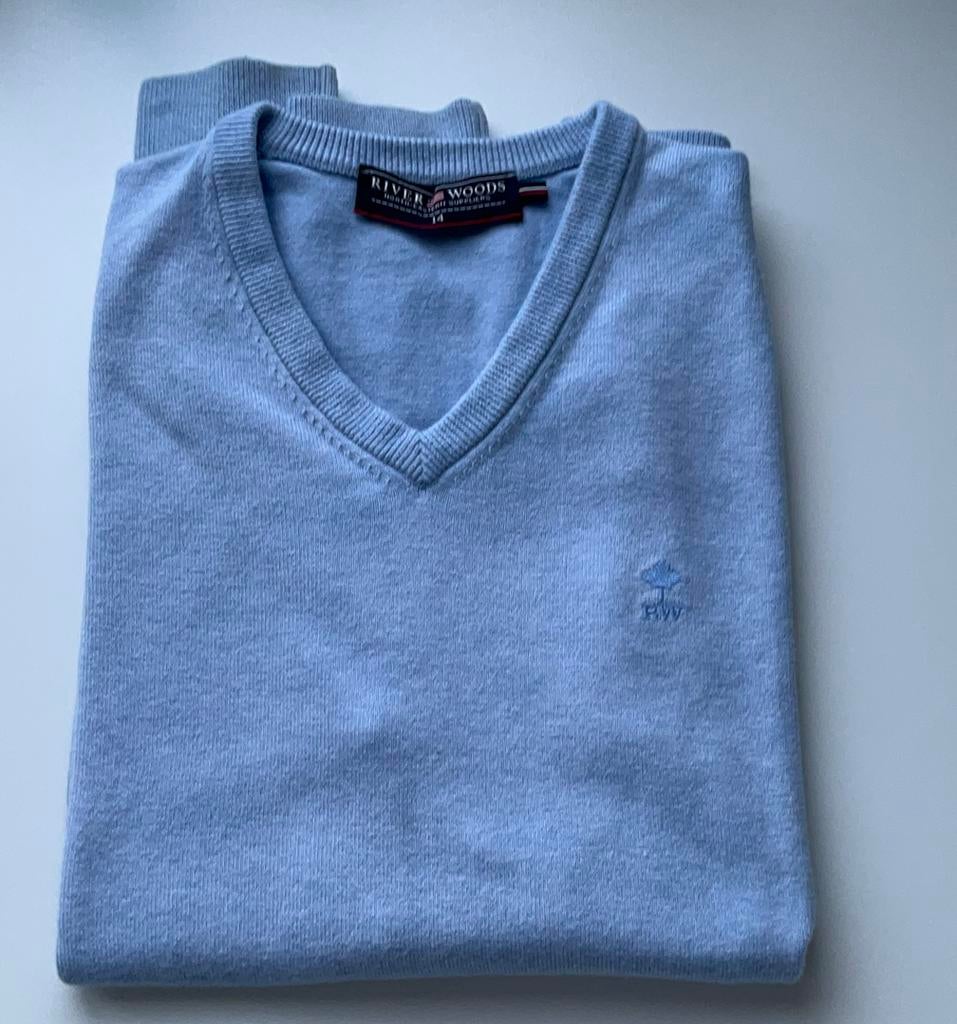 River Woods - babyblauwe pull V-hals - 14 jaar, Enlèvement ou Envoi, Comme neuf, Garçon, Pull ou Veste