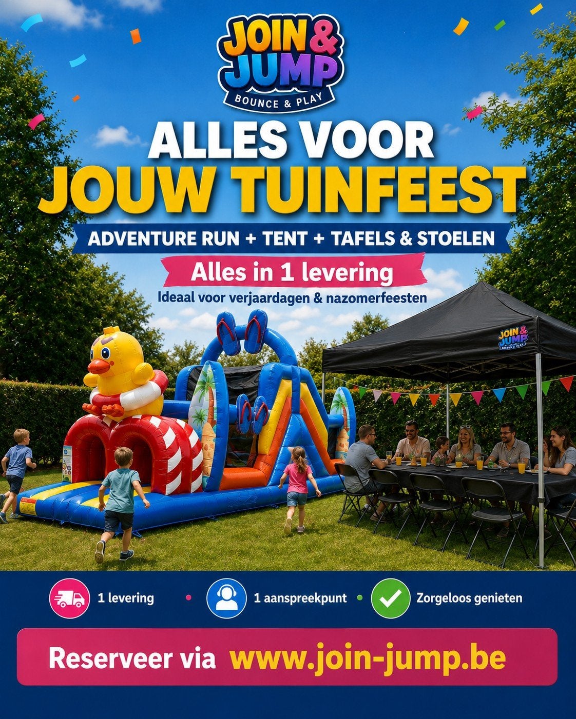 springkasteel en toebehoren te huur, Ophalen
