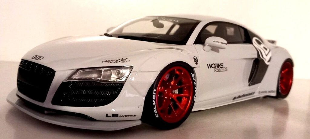 1/18 Audi R8 V10 5.2 Liberty Walk LB Works 2019 GT SPIRIT, Ophalen of Verzenden, Nieuw, Auto, Overige merken