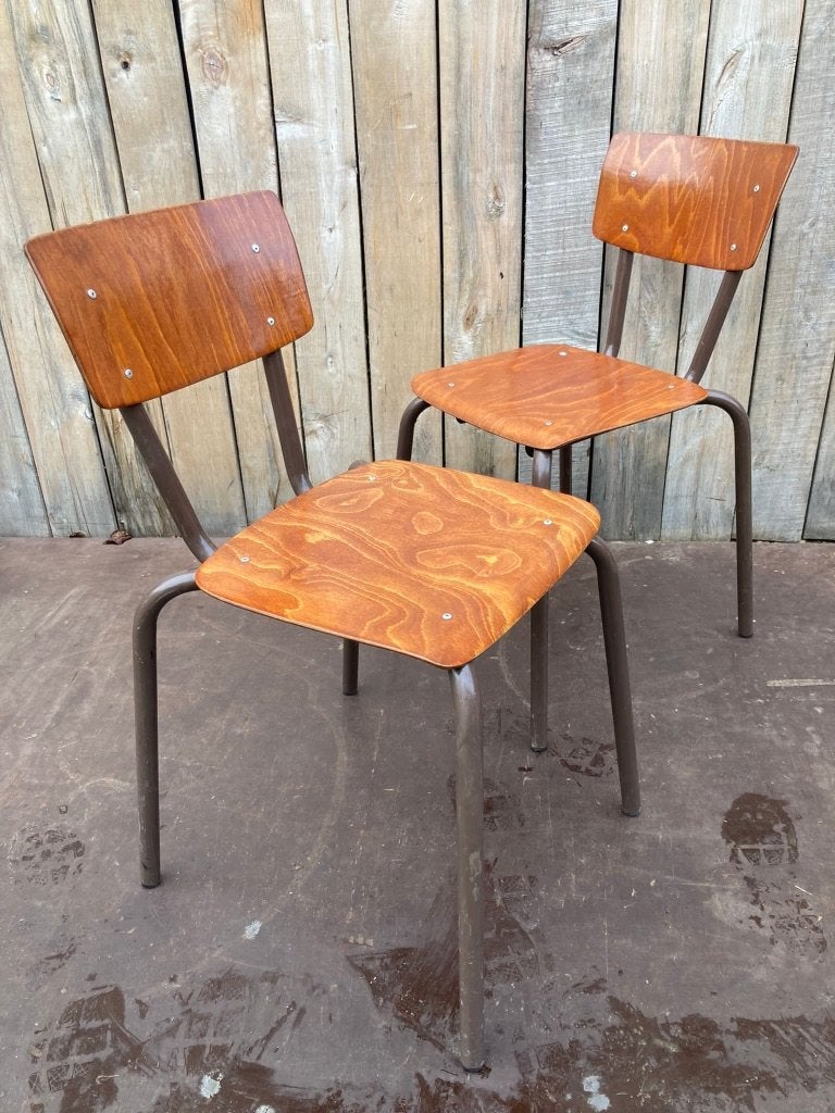 Tubax Pagwood (60 en stock), Bois, Enlèvement ou Envoi, Vintage kantinestoelen, Brun