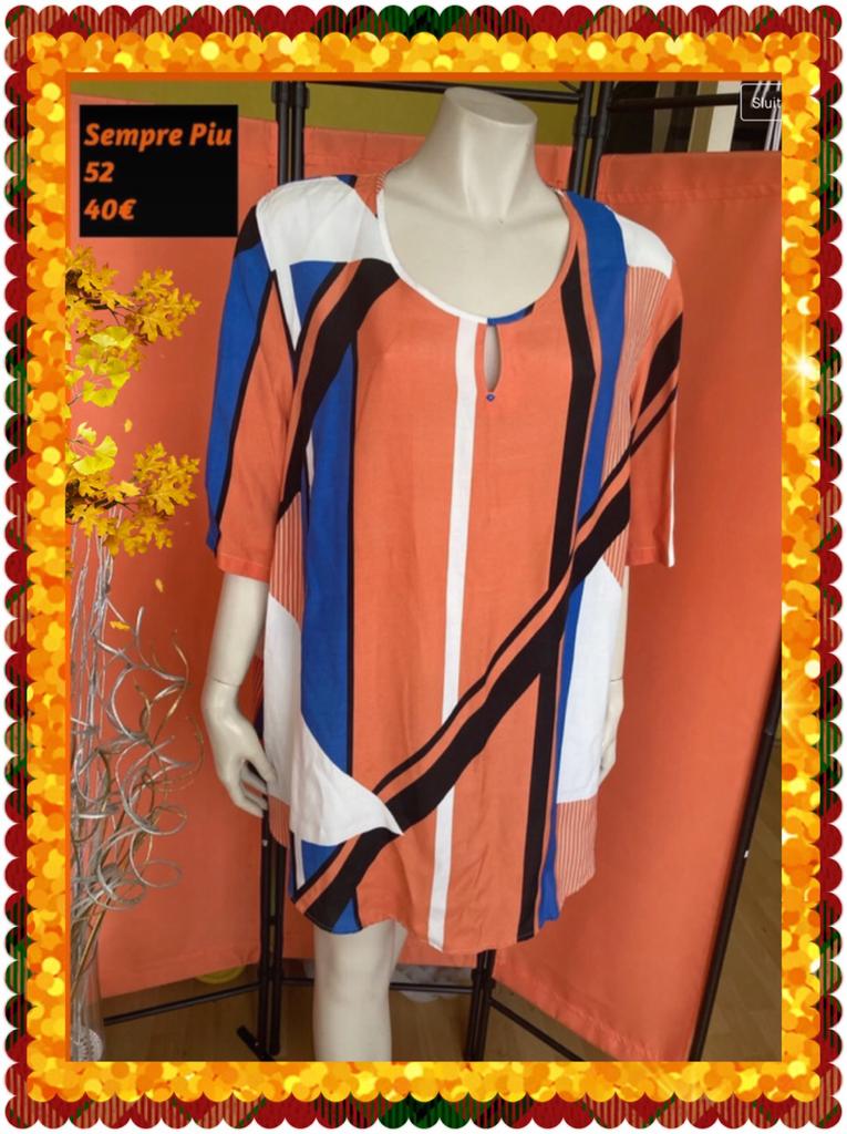 Tuniek dames 52. Sempre Piu, Kleding | Dames, Ophalen of Verzenden, Zo goed als nieuw, Maat 46/48 (XL) of groter, Oranje