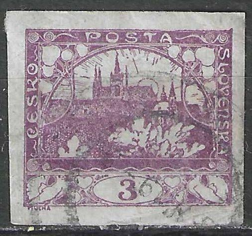Tsjechoslowakije 1918/1920 - Yvert 2 - Hradcany - 3 h. (ST), Verzenden, Gestempeld