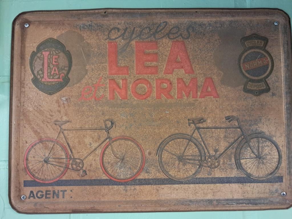Reclame bord Lea et Norma. 36x50cm, Verzamelen, Merken en Reclamevoorwerpen, Ophalen of Verzenden, Reclamebord